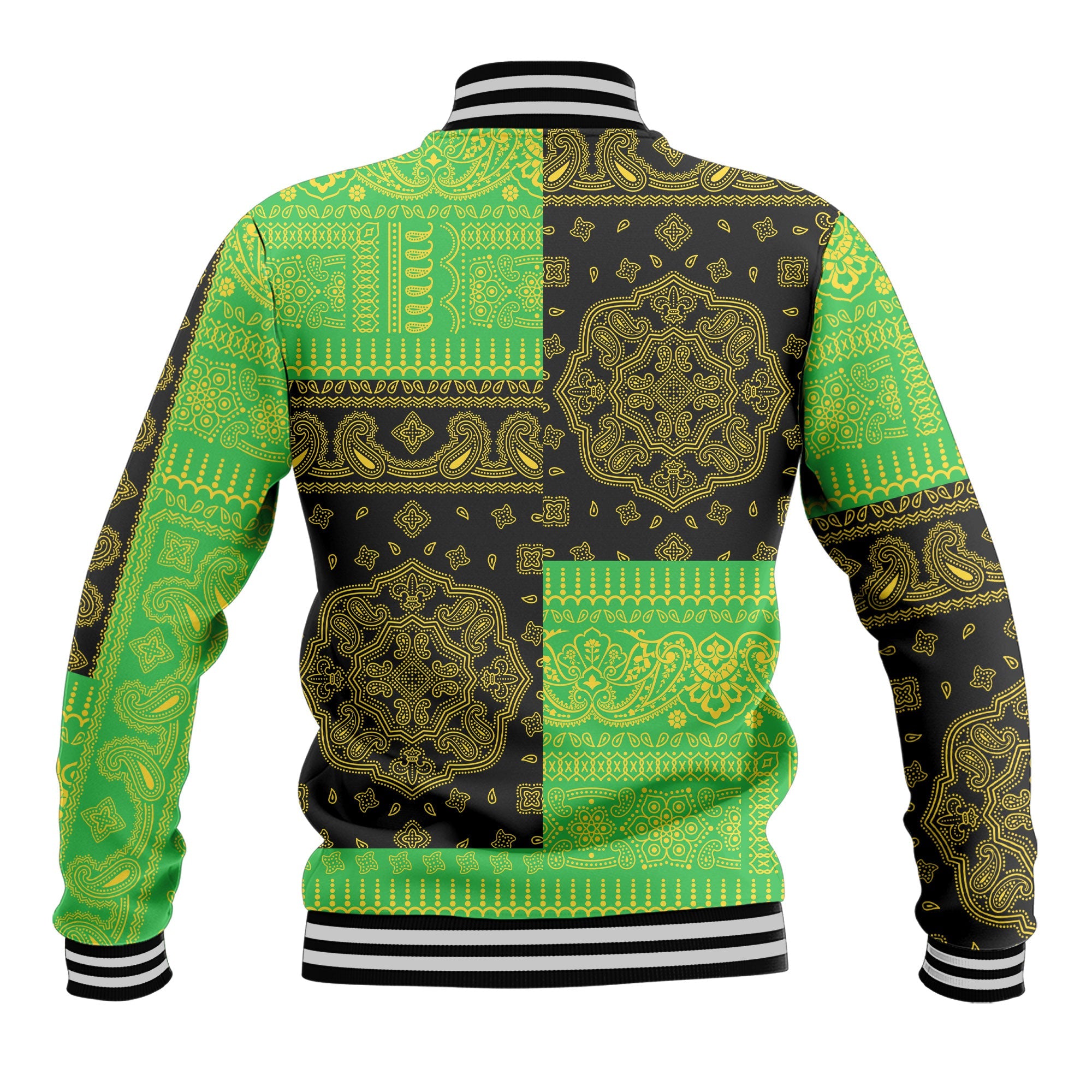 Tanzania Baseball Jacket Flag And Paisley Basic Style 3