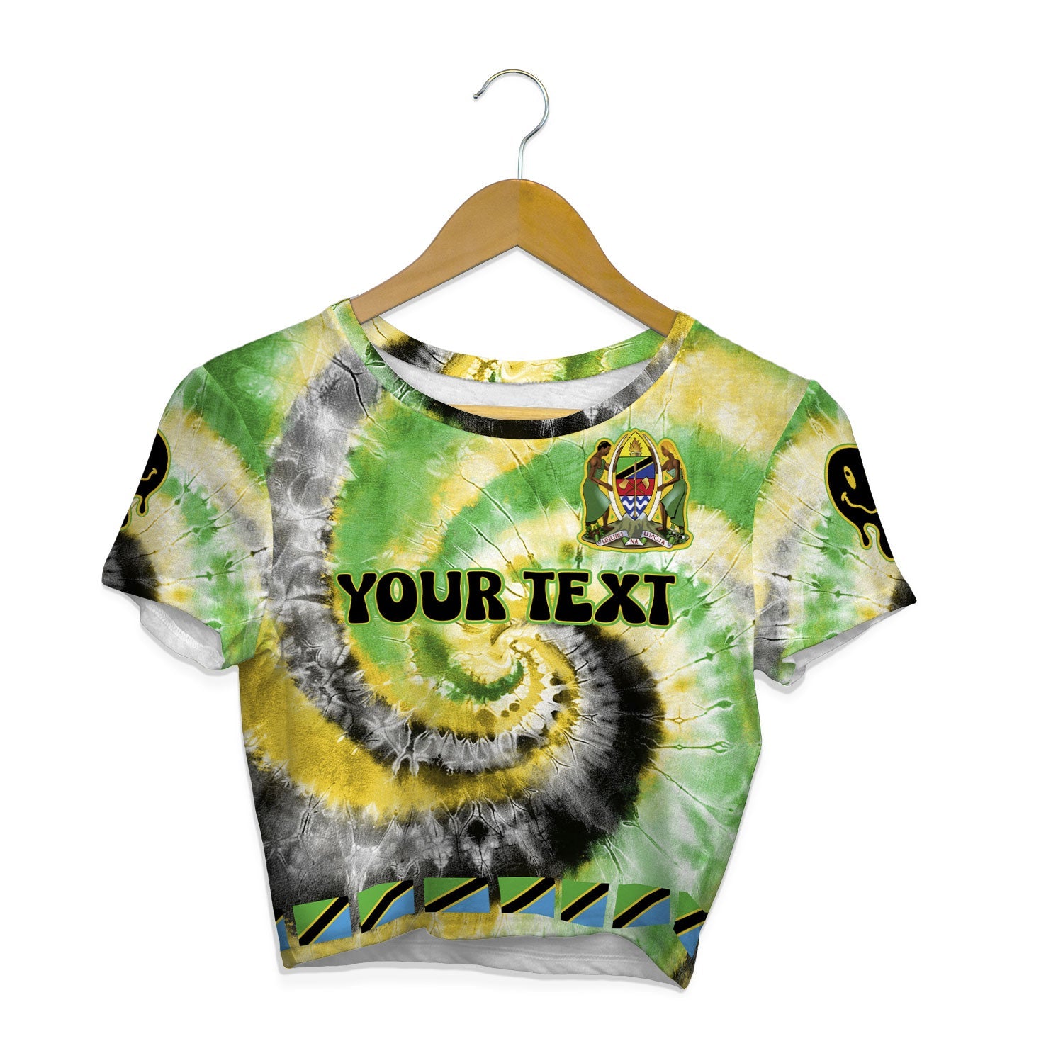 Tanzania Croptop T Shirt Custom Tie Dye Style 1