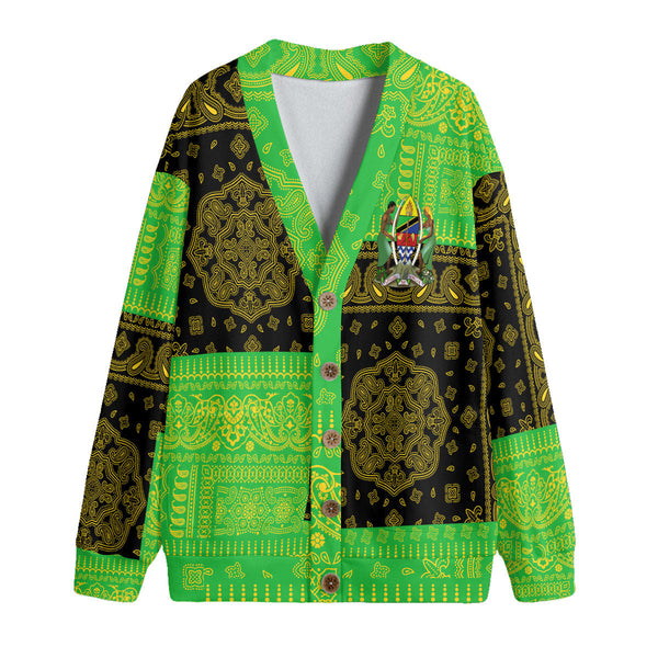 Tanzania Fleece Cardigan Flag And Paisley Basic Style 1