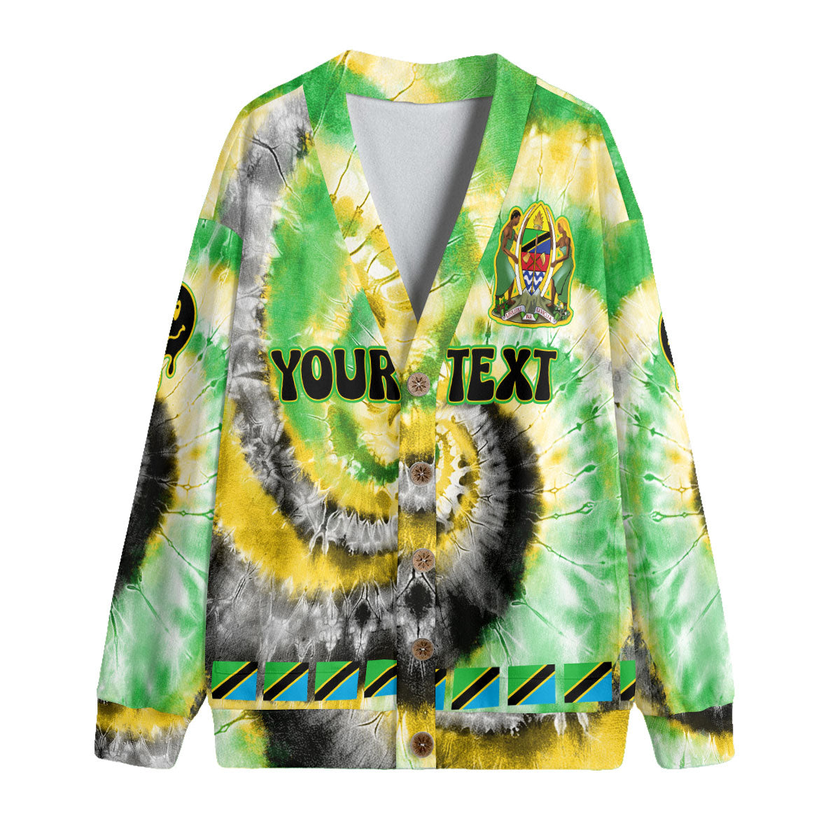 Tanzania Fleece Cardigan Custom Tie Dye Style 4