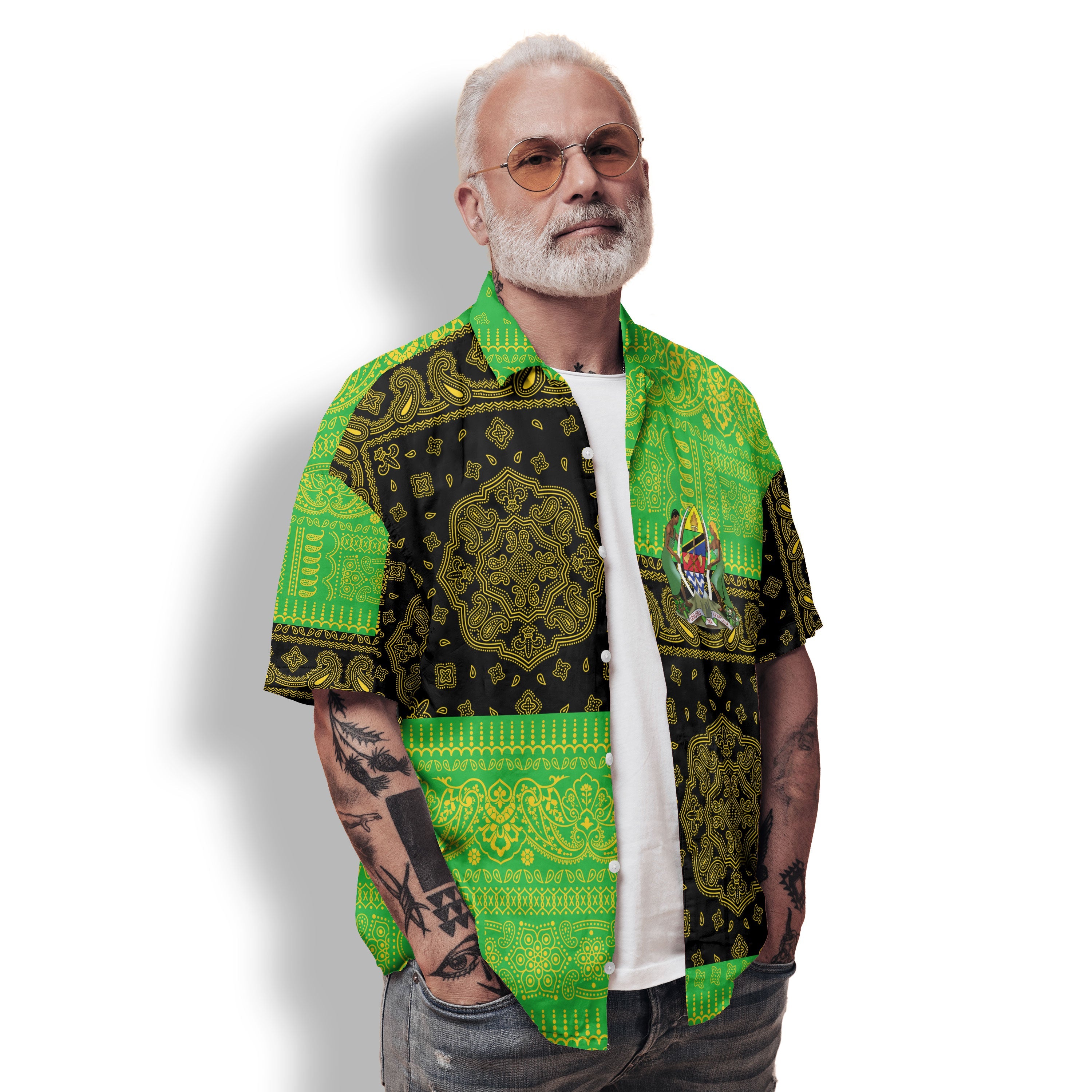 Tanzania Hawaiian Shirt Flag And Paisley Basic Style 2