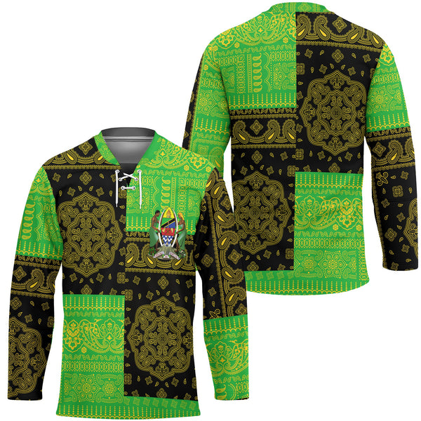 Tanzania Hockey Jersey Flag And Paisley Basic Style 1