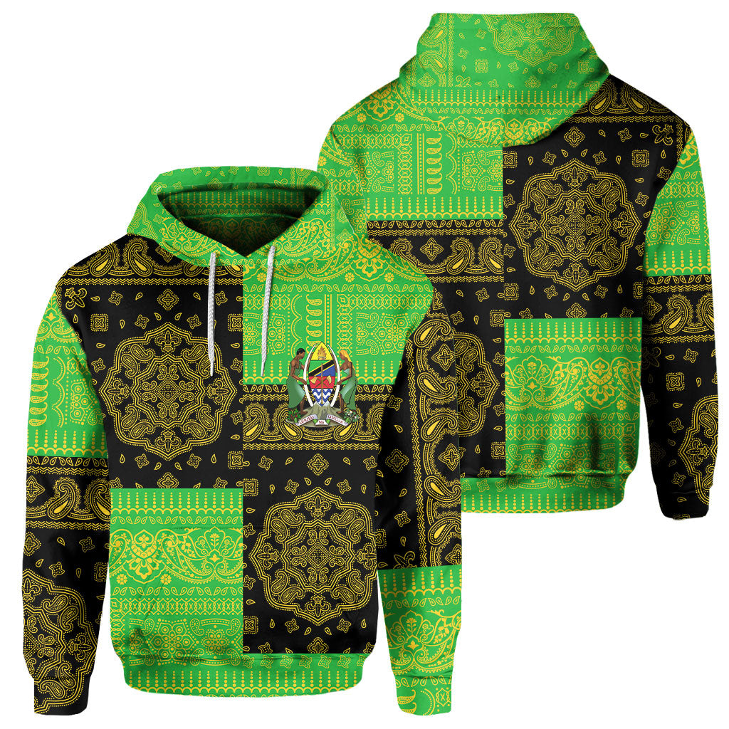 Tanzania Hoodie Flag And Paisley Basic Style 1