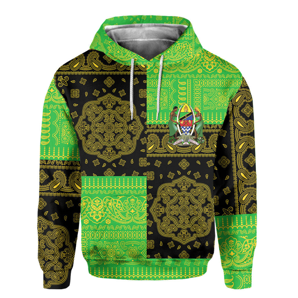 Tanzania Hoodie Flag And Paisley Basic Style 2