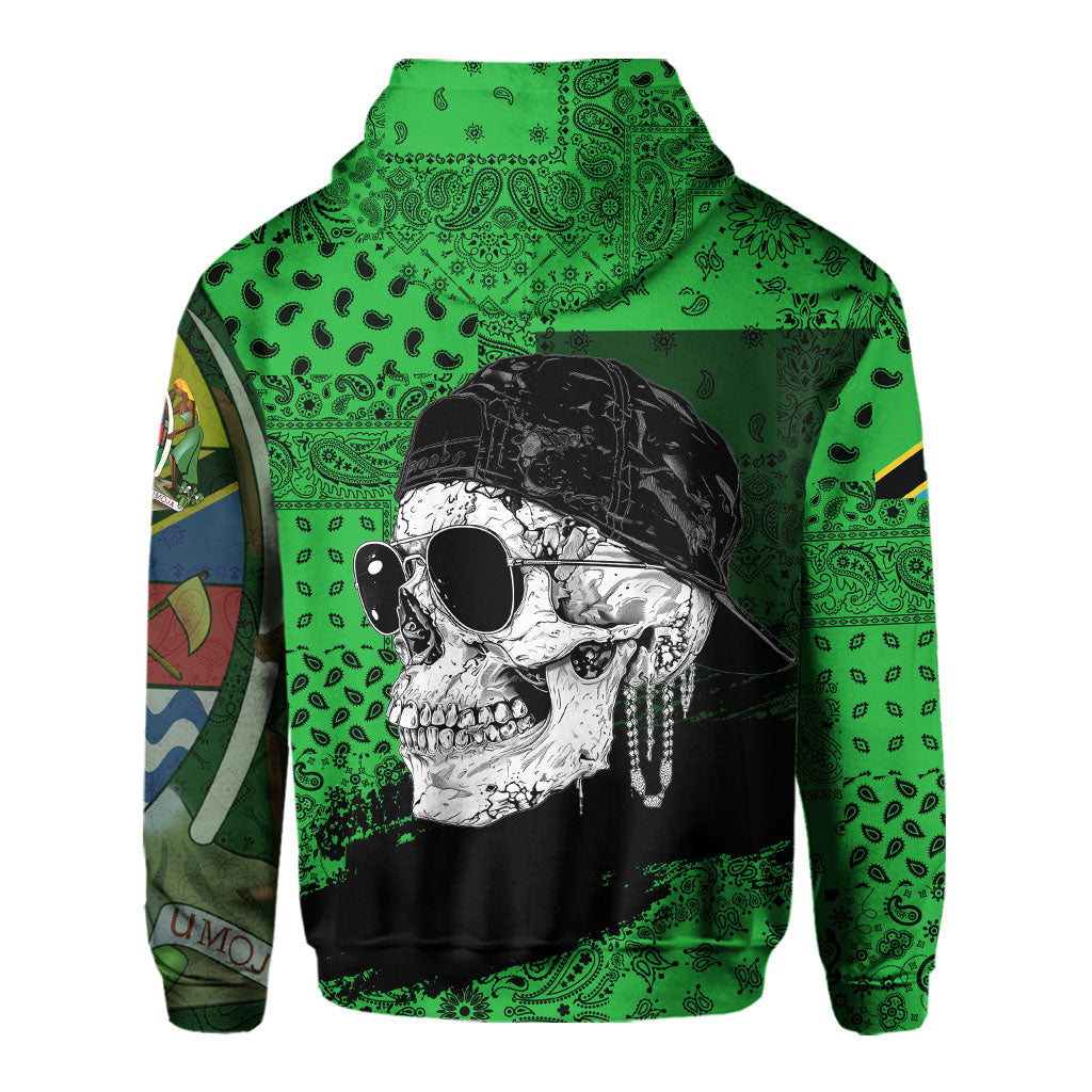 Tanzania Hoodie Paisley Flag And Skull Style 3