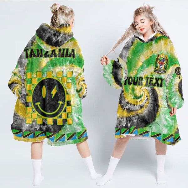 Tanzania Hoodie Blanket Custom Tie Dye Style 1