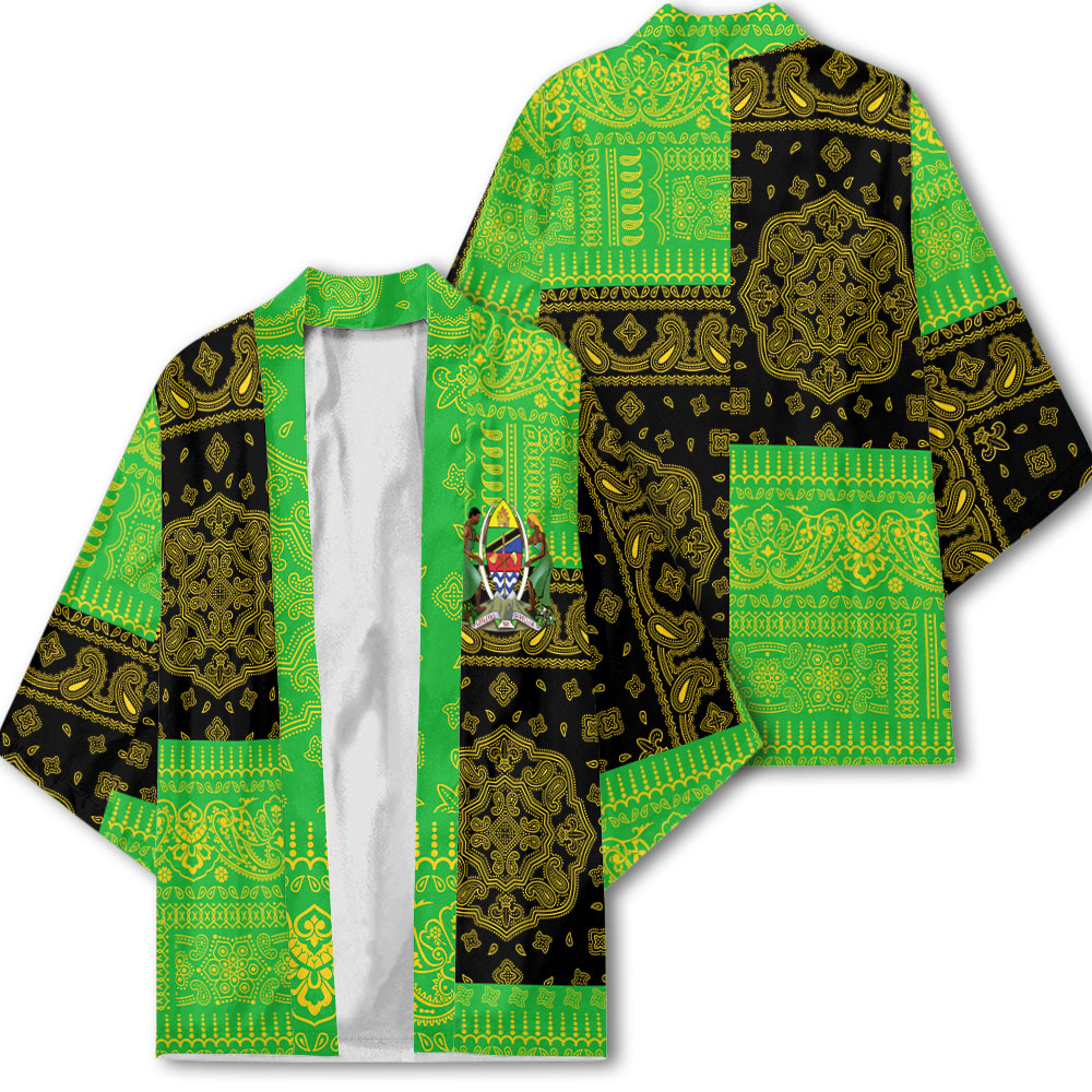 Tanzania Kimono Flag And Paisley Basic Style 1