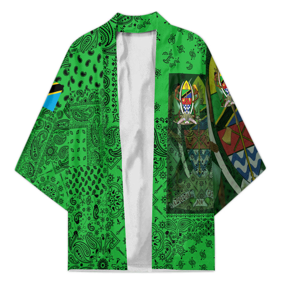 Tanzania Kimono Paisley Flag And Skull Style 1