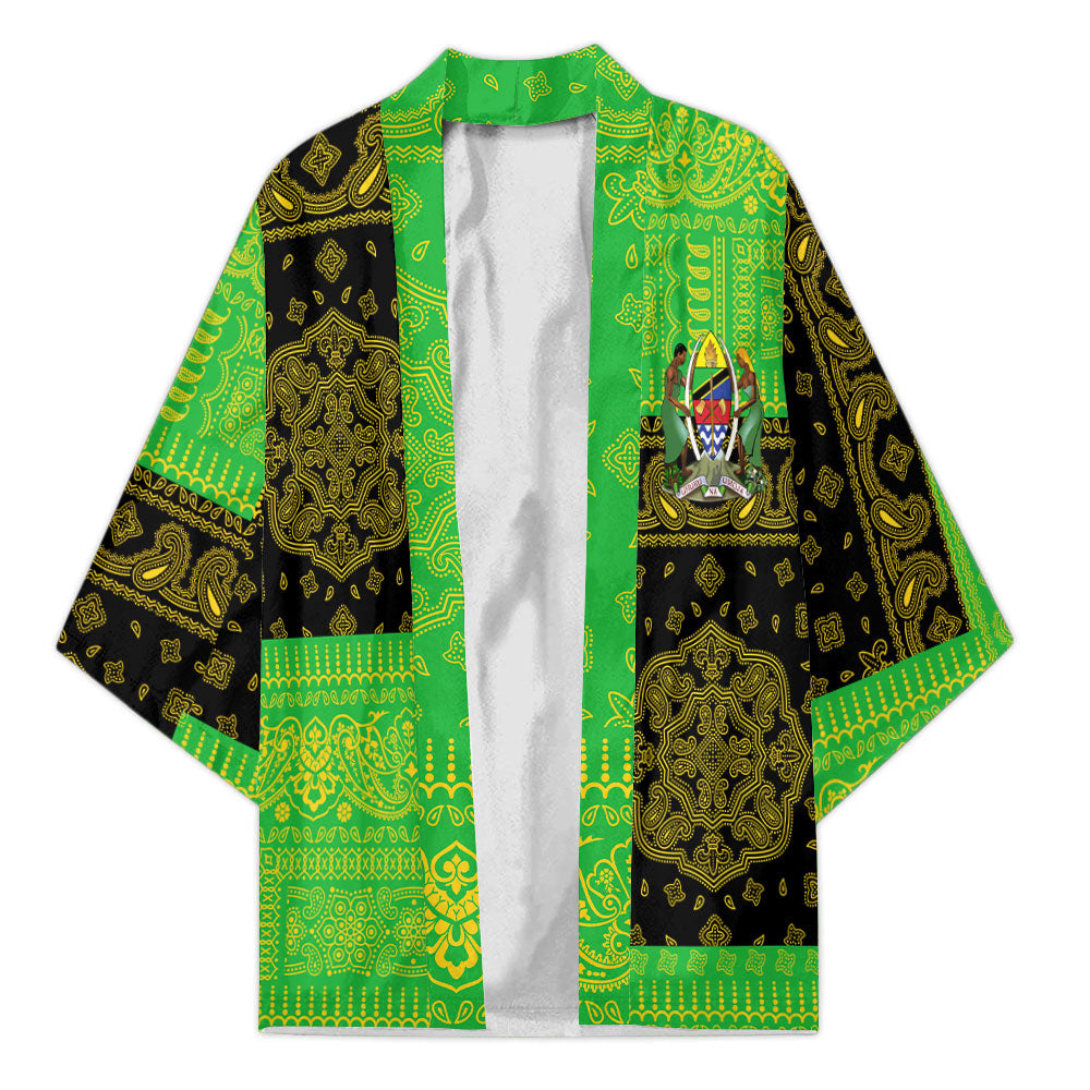 Tanzania Kimono Flag And Paisley Basic Style 2