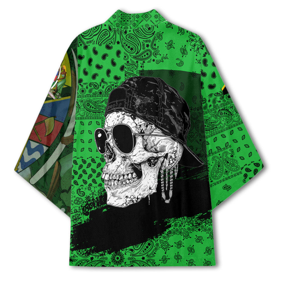 Tanzania Kimono Paisley Flag And Skull Style 3