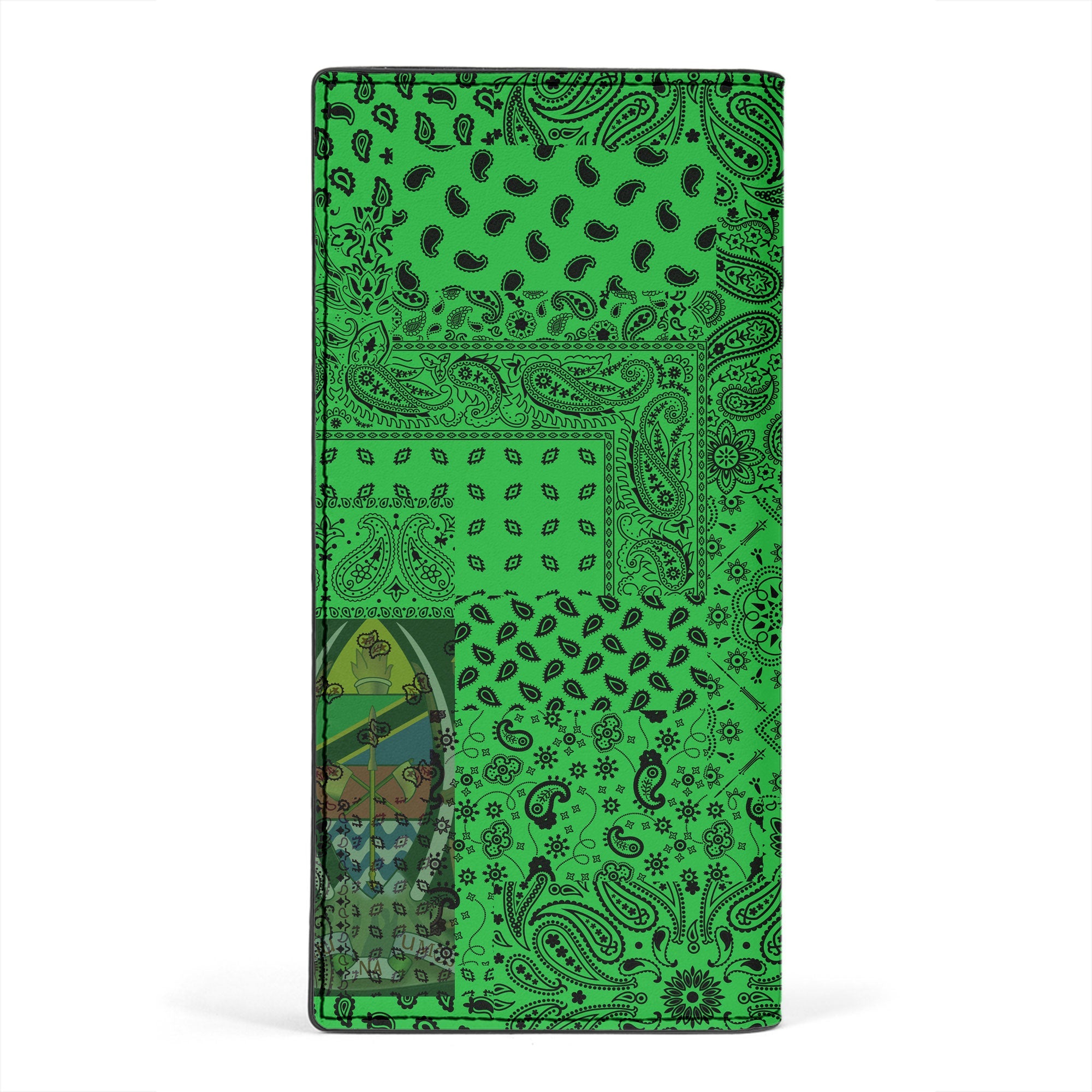 Tanzania Leather Wallet Paisley Flag And Skull Style 2