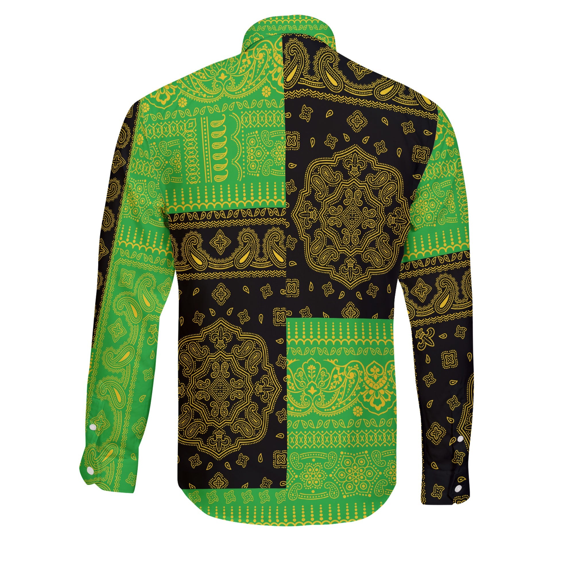 Tanzania Long Sleeve Button Shirt Flag And Paisley Basic Style 2