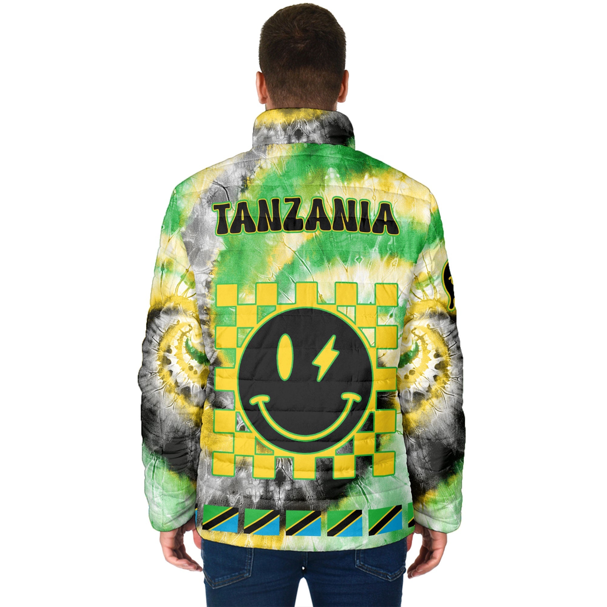 Tanzania Men Padded Jacket Custom Tie Dye Style 2