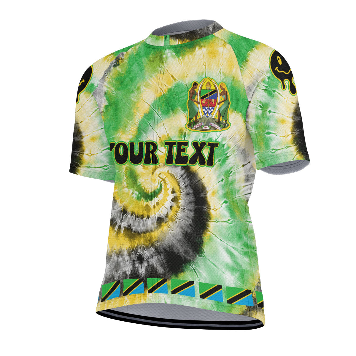 Tanzania Men Cycling Jersey Custom Tie Dye Style 2