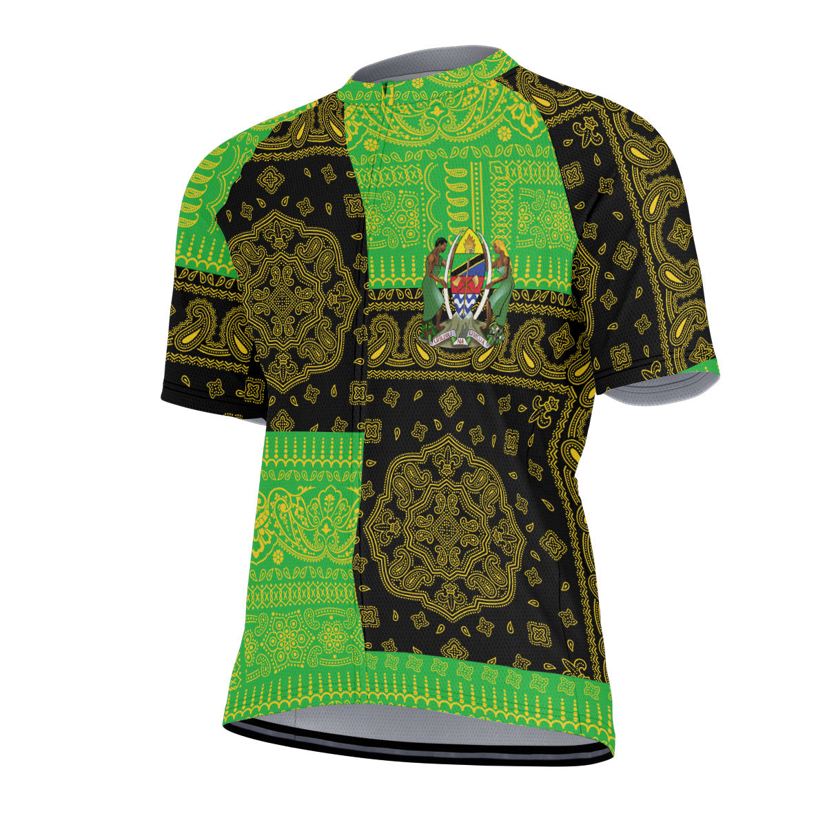 Tanzania Men Cycling Jersey Flag And Paisley Basic Style 2