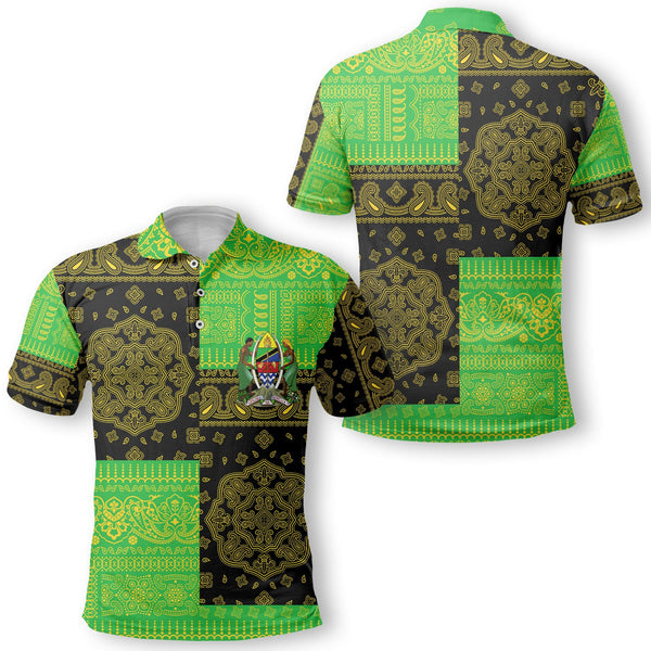 Tanzania Polo Shirt Flag And Paisley Basic Style 1