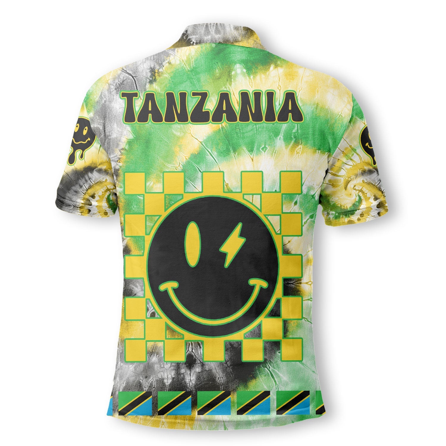 Tanzania Polo Shirt Custom Tie Dye Style 3