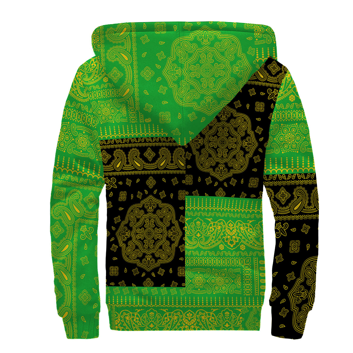 Tanzania Sherpa Hoodie Flag And Paisley Basic Style 2