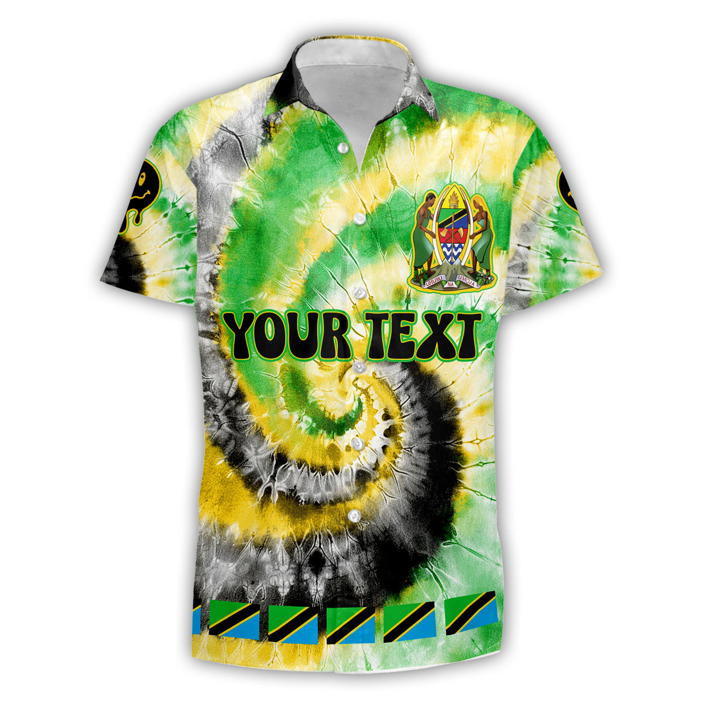 Tanzania Short Sleeve Shirt Custom Tie Dye Style 1