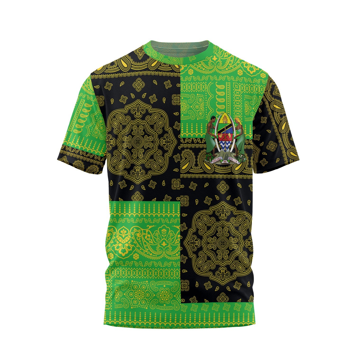 Tanzania T Shirt Flag And Paisley Basic Style 2