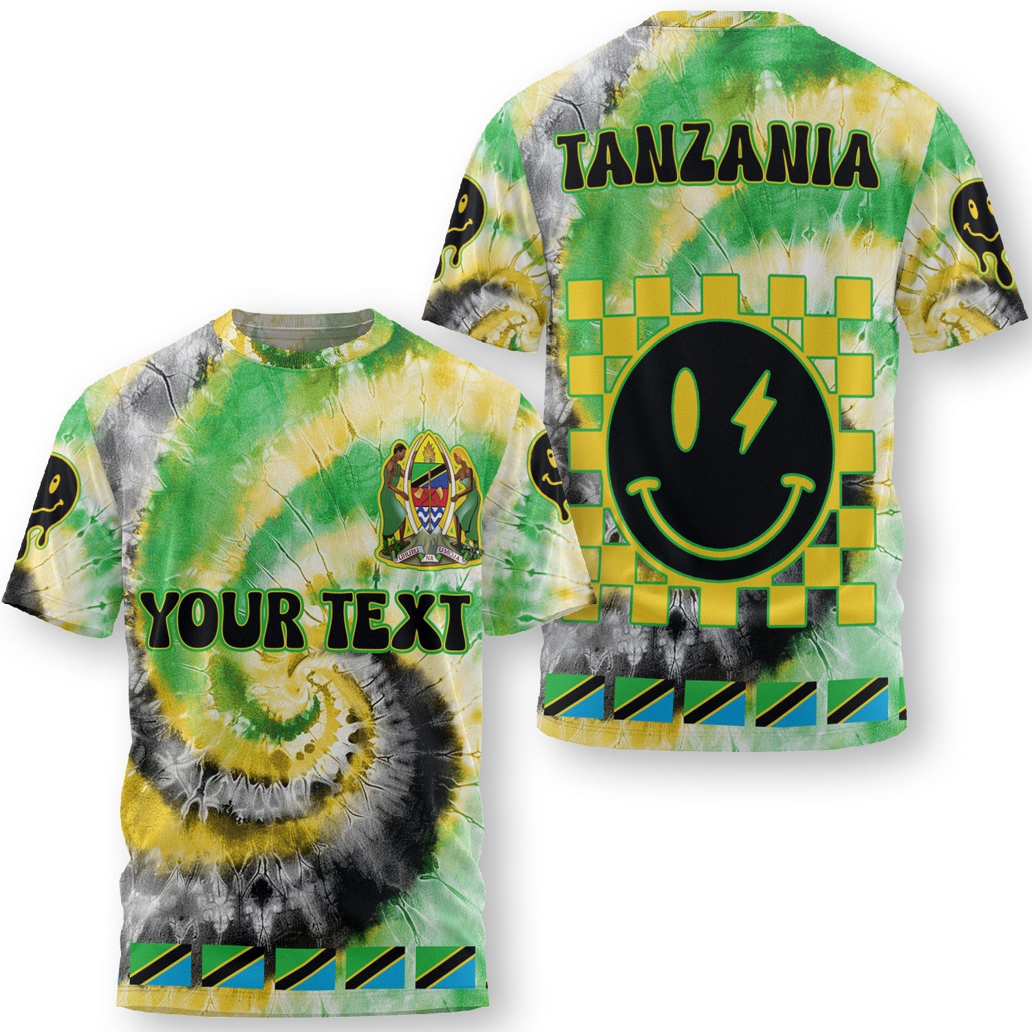 Tanzania T Shirt Custom Tie Dye Style 3