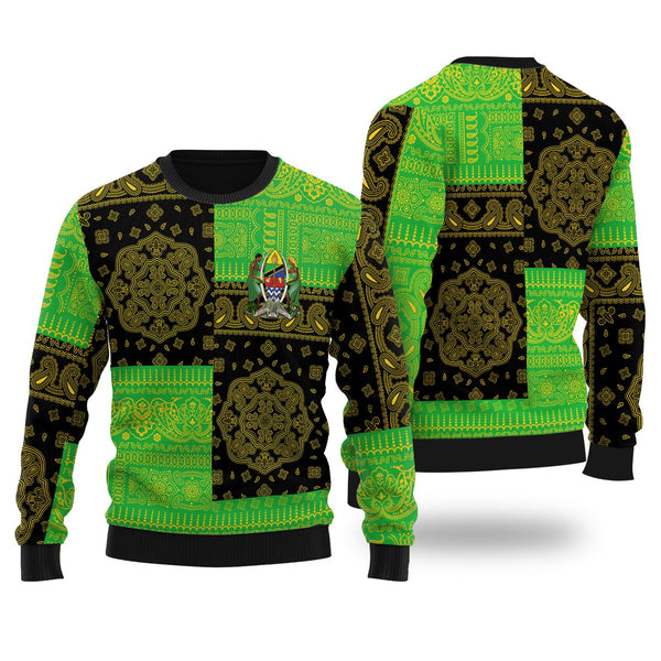 Tanzania Ugly Sweater Flag And Paisley Basic Style 1