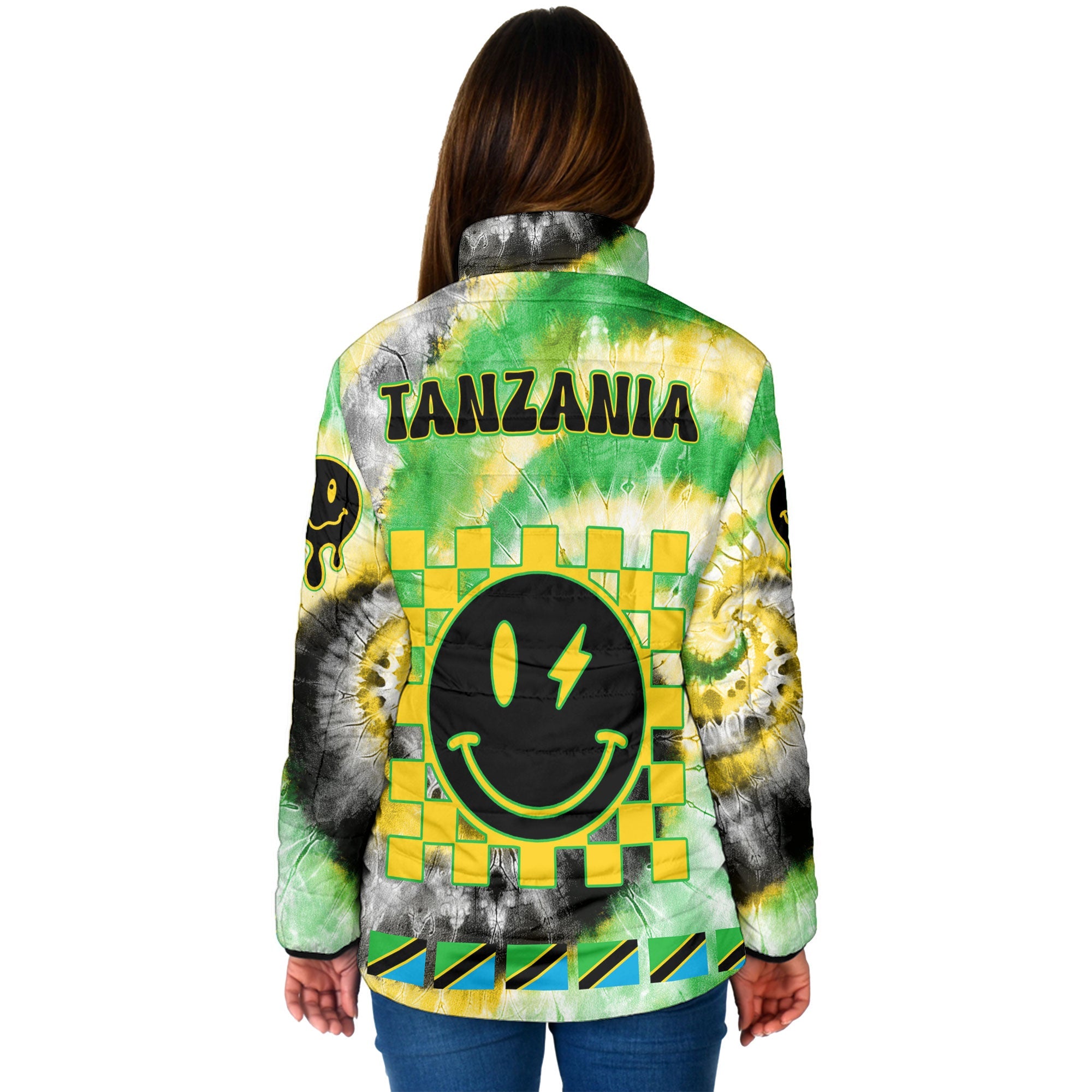 Tanzania Women Padded Jacket Custom Tie Dye Style 2