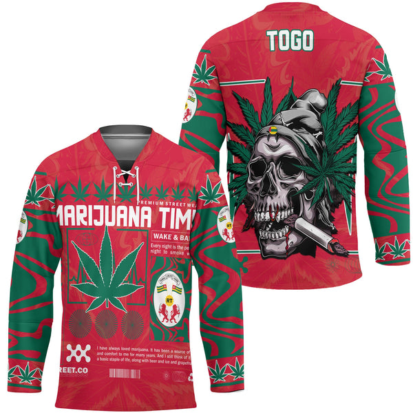 Togo Hockey Jersey Flag & Coat Of Arms Marijuanas Style