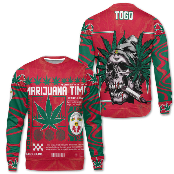 Togo Sweatshirt Flag & Coat Of Arms Marijuanas Style