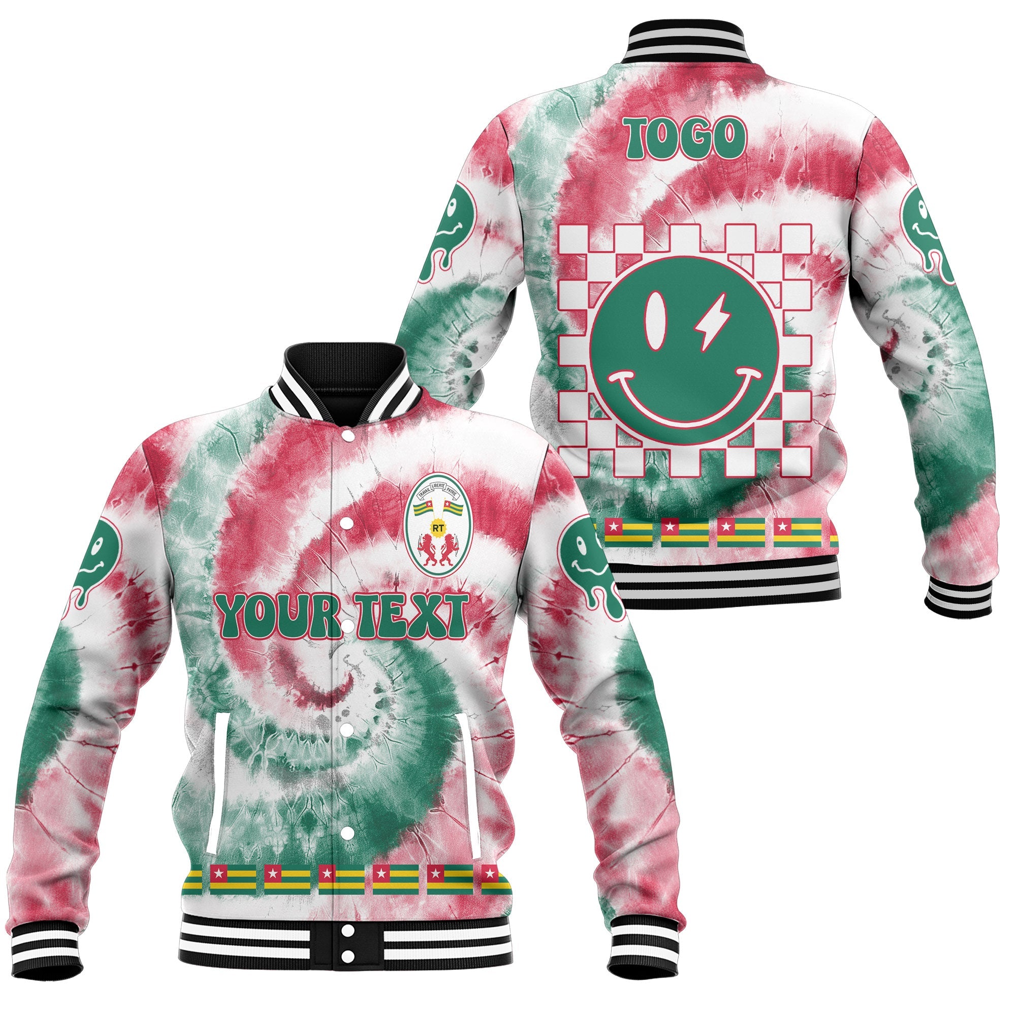 Togo Baseball Jacket Custom Tie Dye Style 1