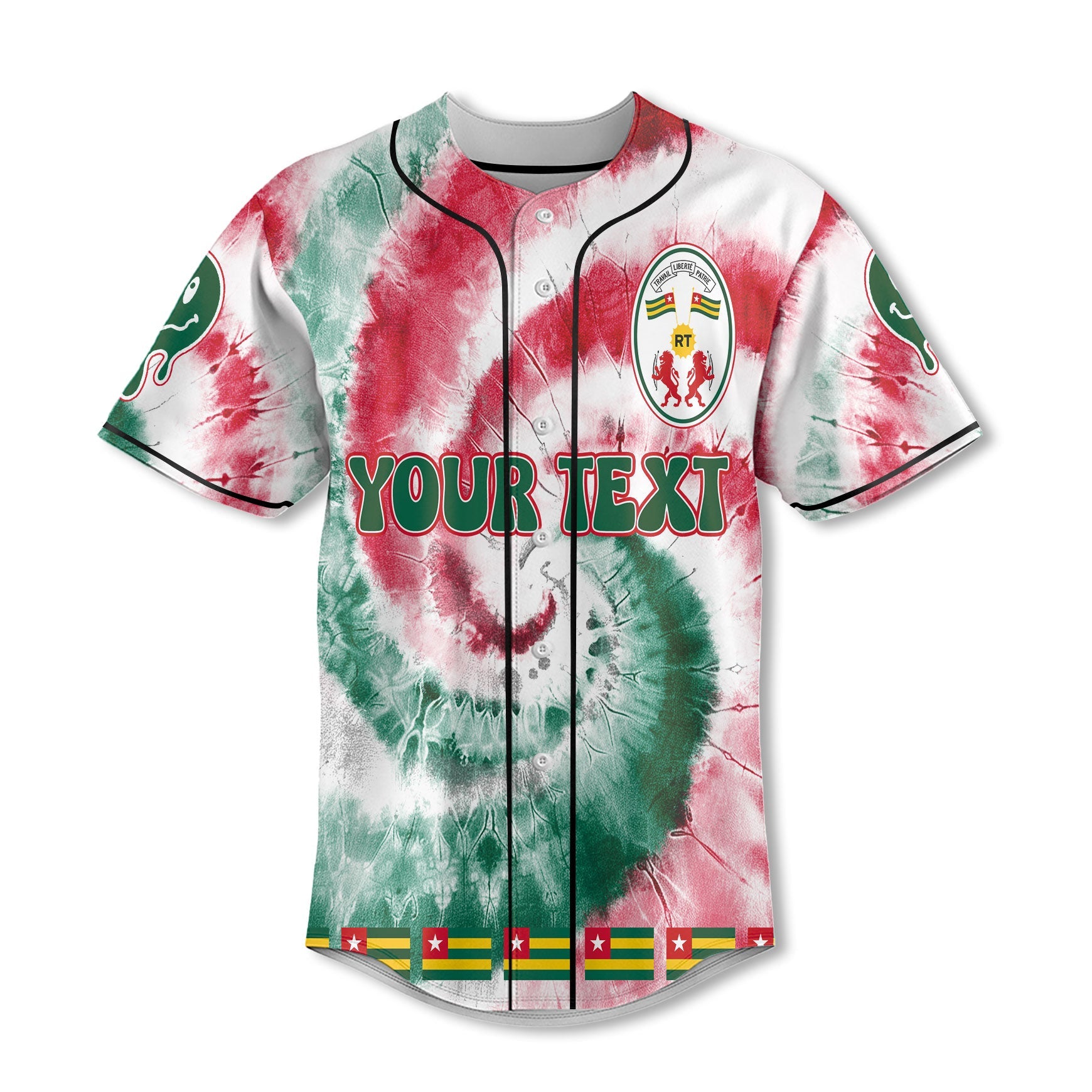 Togo Baseball Jersey Custom Tie Dye Style 2