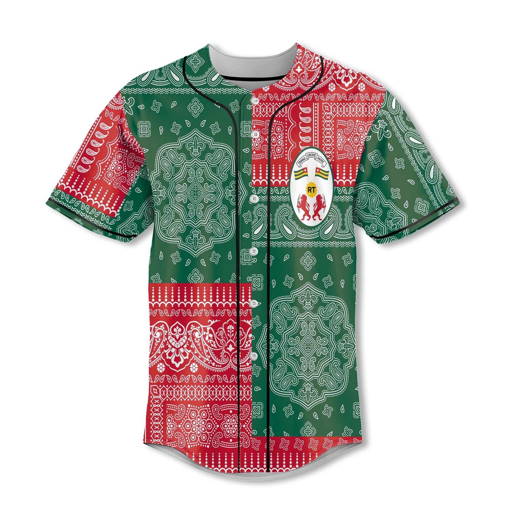 Togo Baseball Jersey Flag And Paisley Basic Style 2