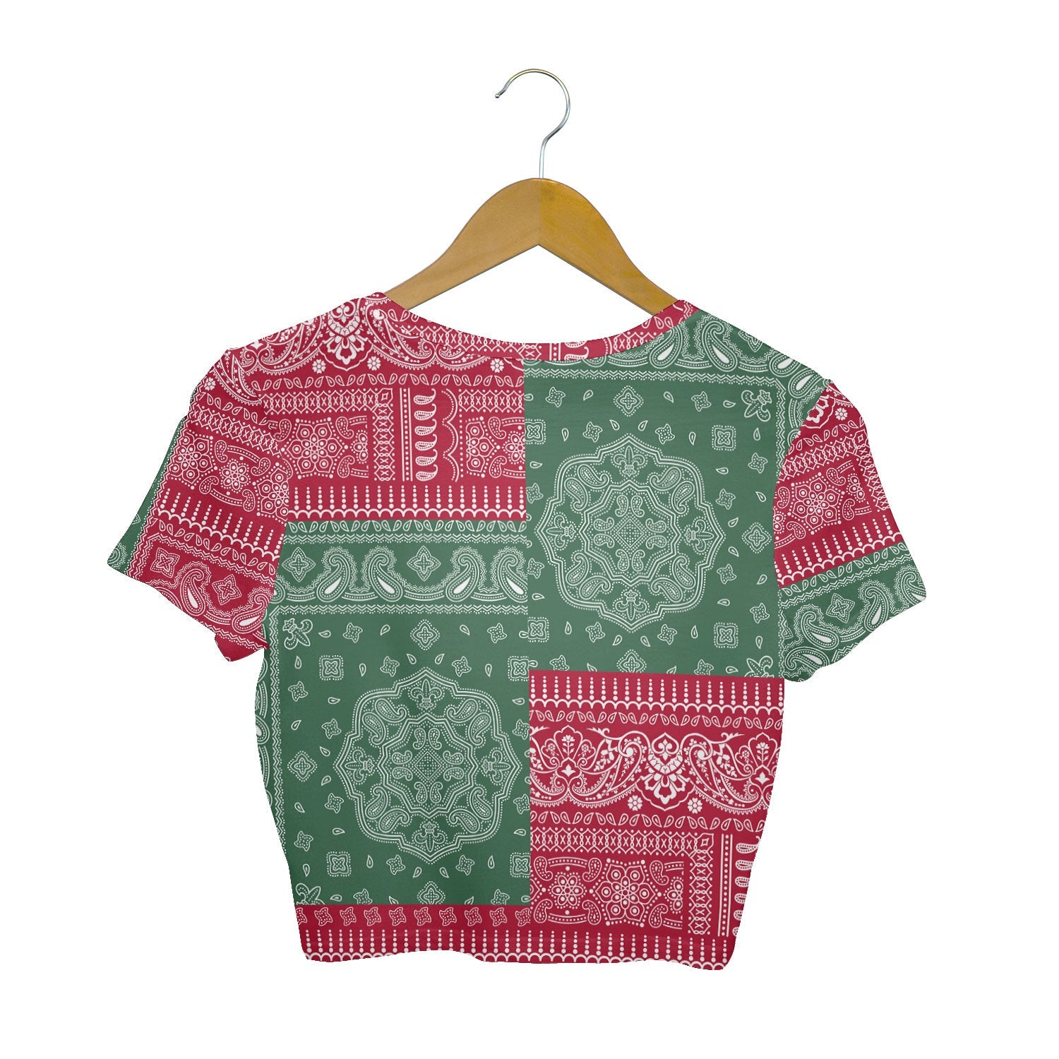 Togo Croptop T Shirt Flag And Paisley Basic Style 2