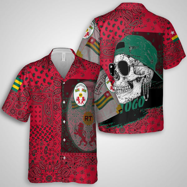 Togo Hawaiian Shirt Paisley Flag And Skull Style 1