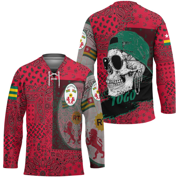 Togo Hockey Jersey Paisley Flag And Skull Style 1