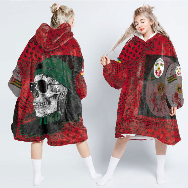 Togo Hoodie Blanket Paisley Flag And Skull Style 1