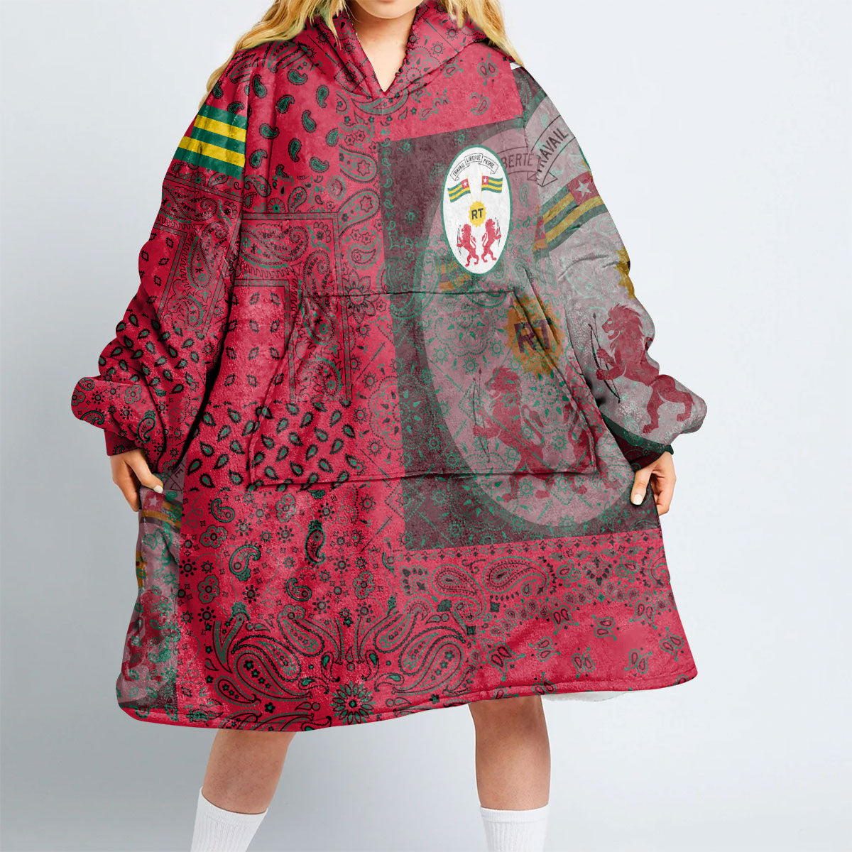 Togo Hoodie Blanket Paisley Flag And Skull Style 2