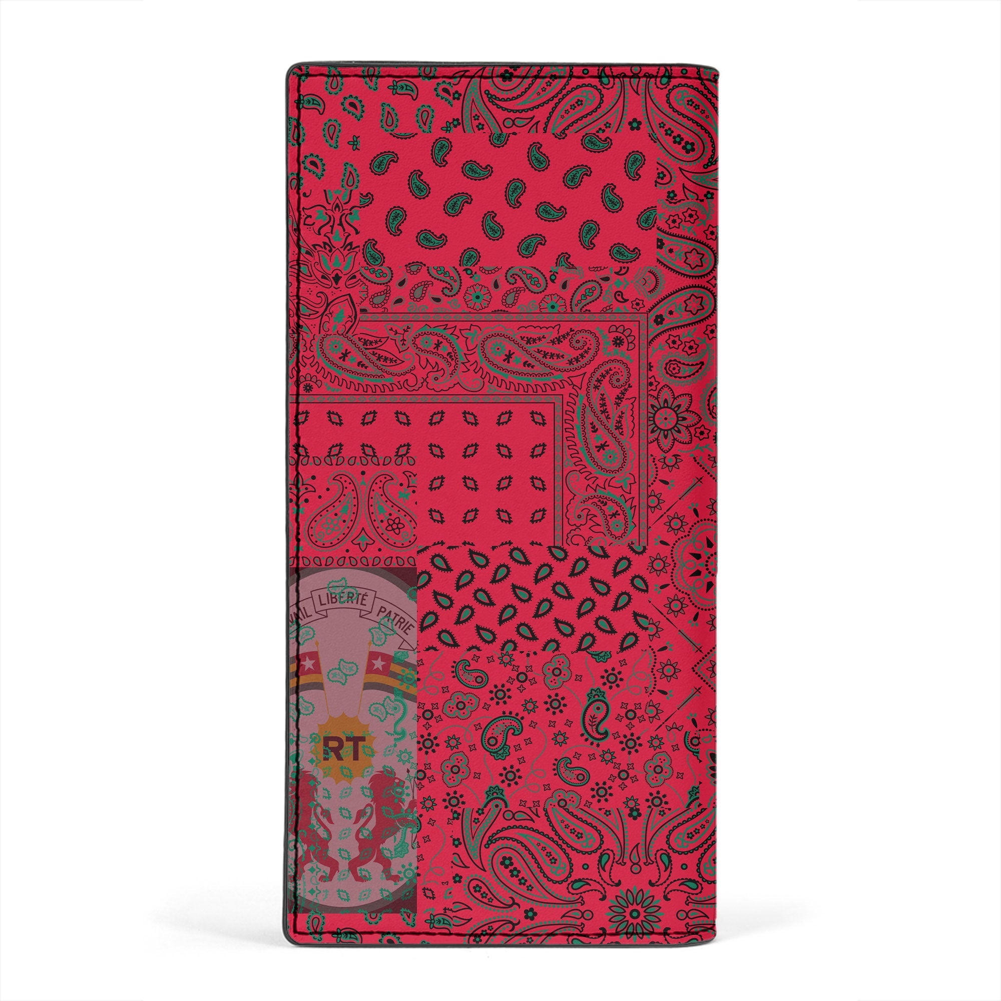 Togo Leather Wallet Paisley Flag And Skull Style 2