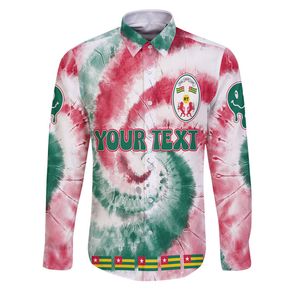 Togo Long Sleeve Button Shirt Custom Tie Dye Style 1