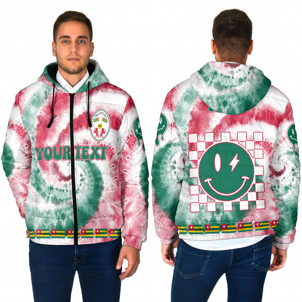 Togo Men Hooded Padded Jacket Custom Tie Dye Style 1