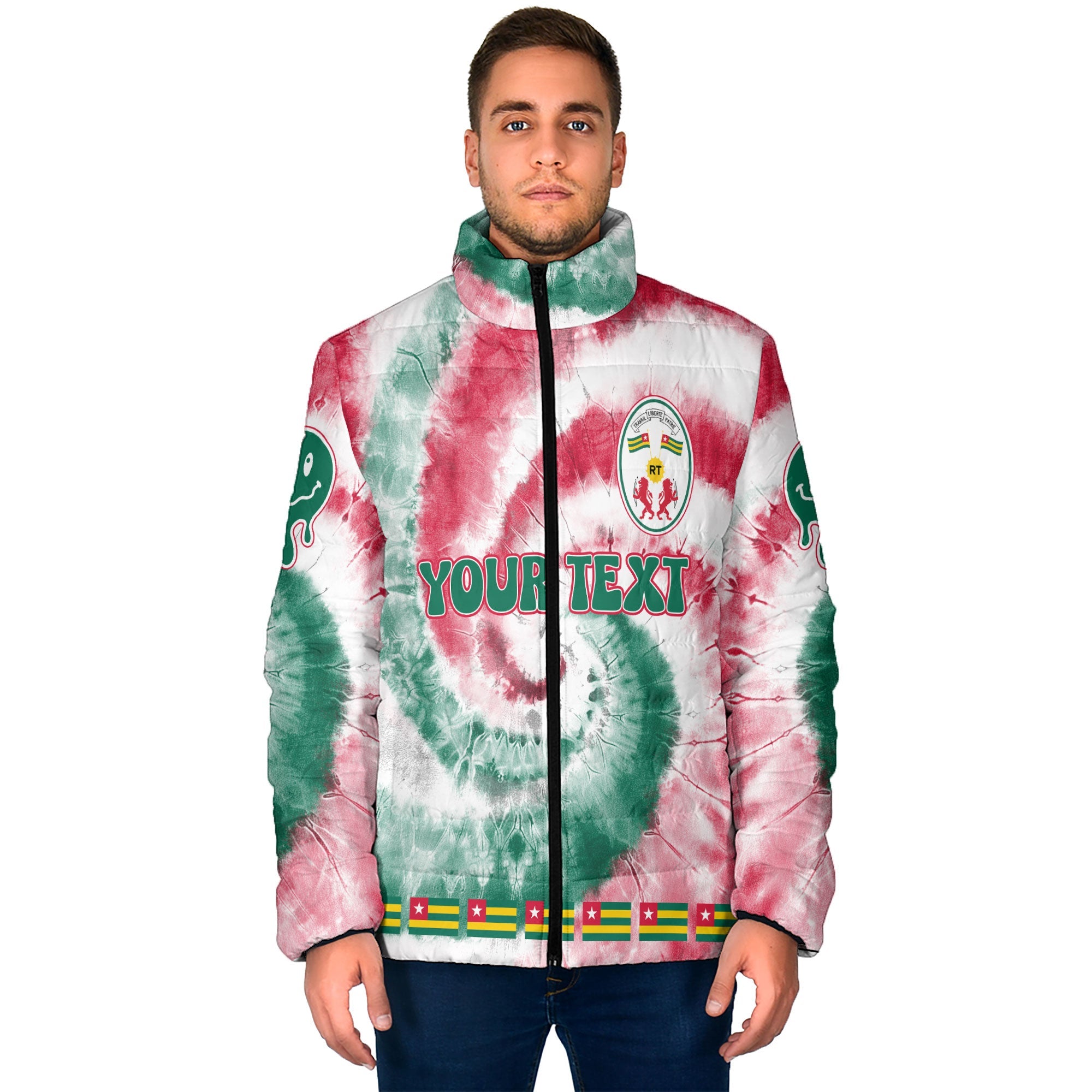 Togo Men Padded Jacket Custom Tie Dye Style 1