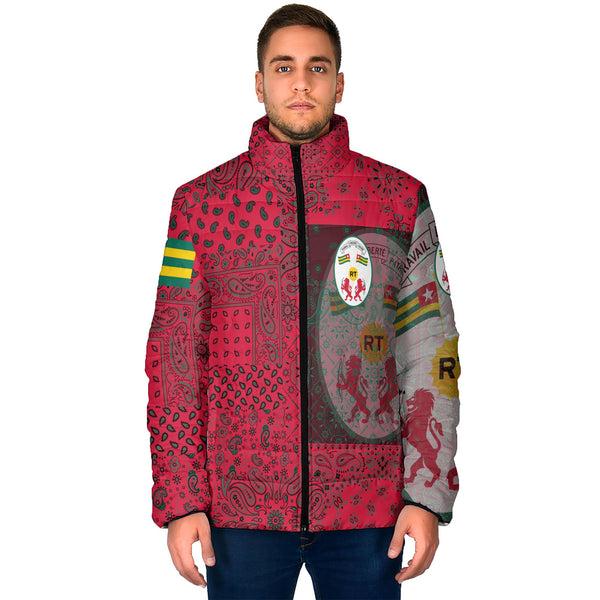 Togo Men Padded Jacket Paisley Flag And Skull Style 1