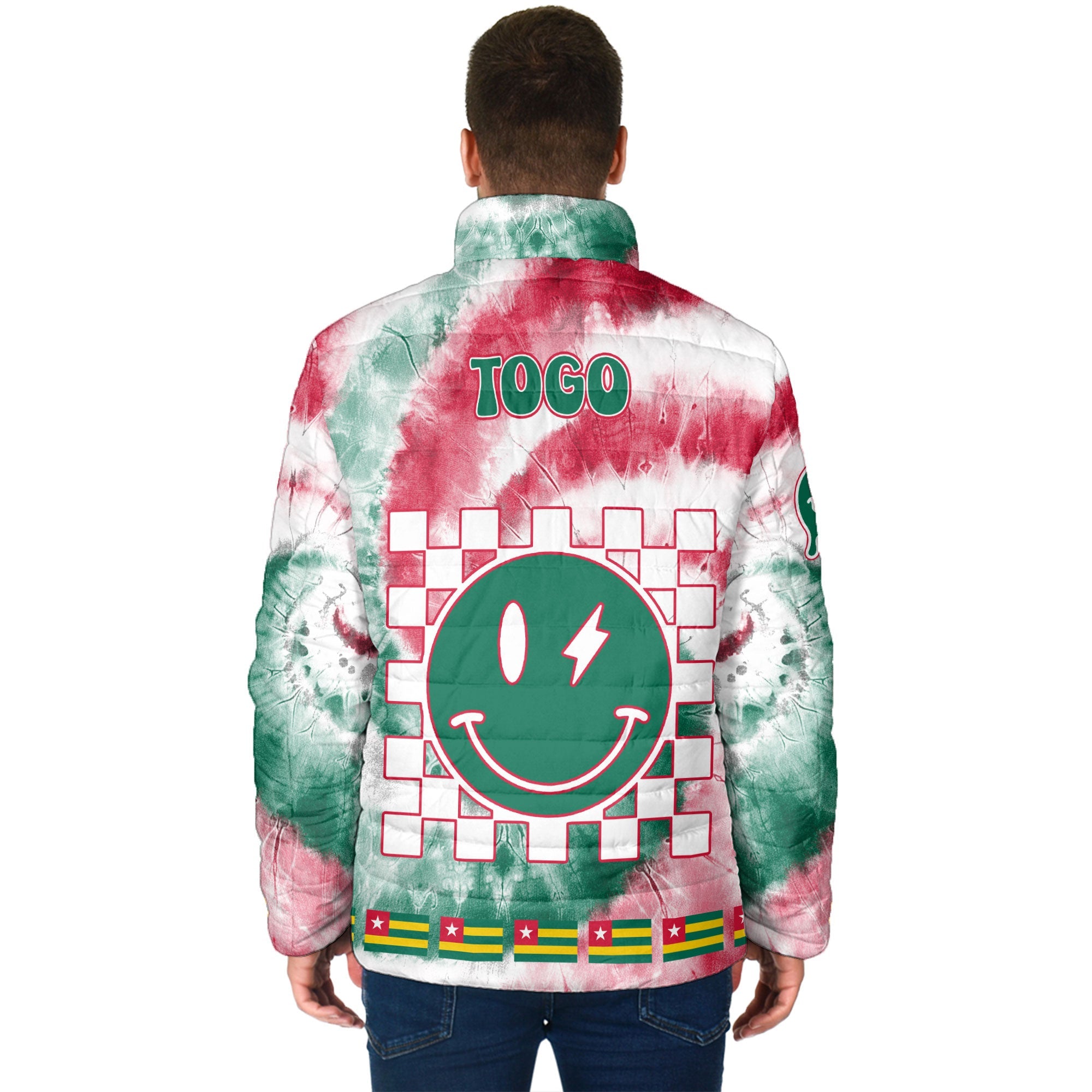 Togo Men Padded Jacket Custom Tie Dye Style 2