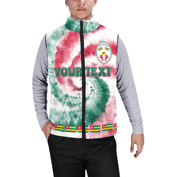 Togo Men Padded Jacket Vest Custom Tie Dye Style 1