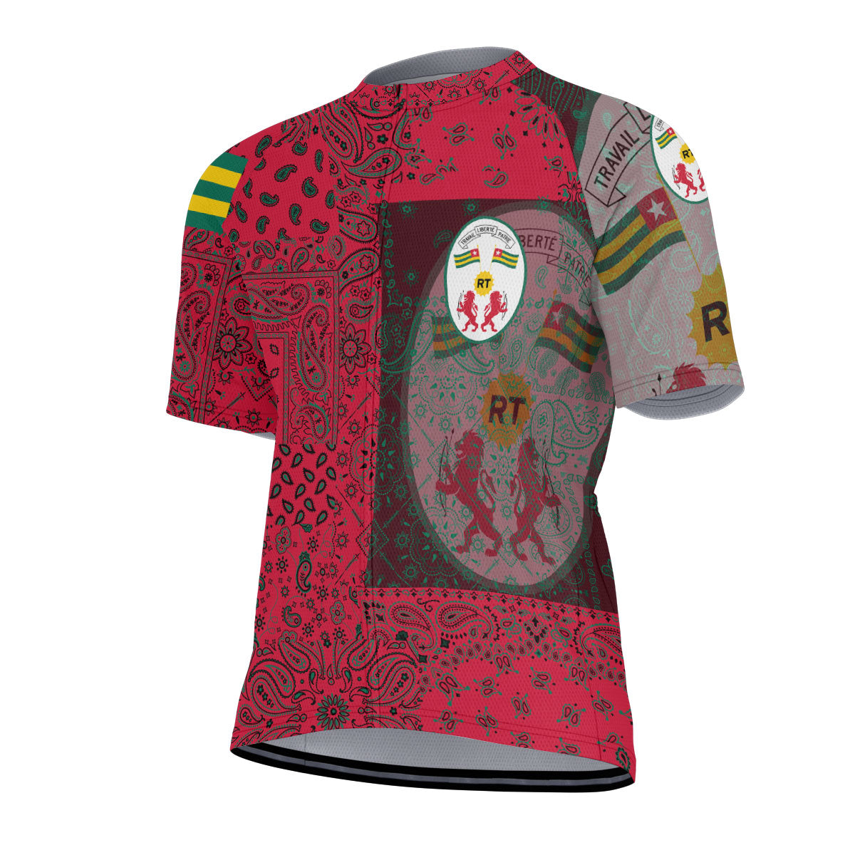 Togo Men Cycling Jersey Paisley Flag And Skull Style 2