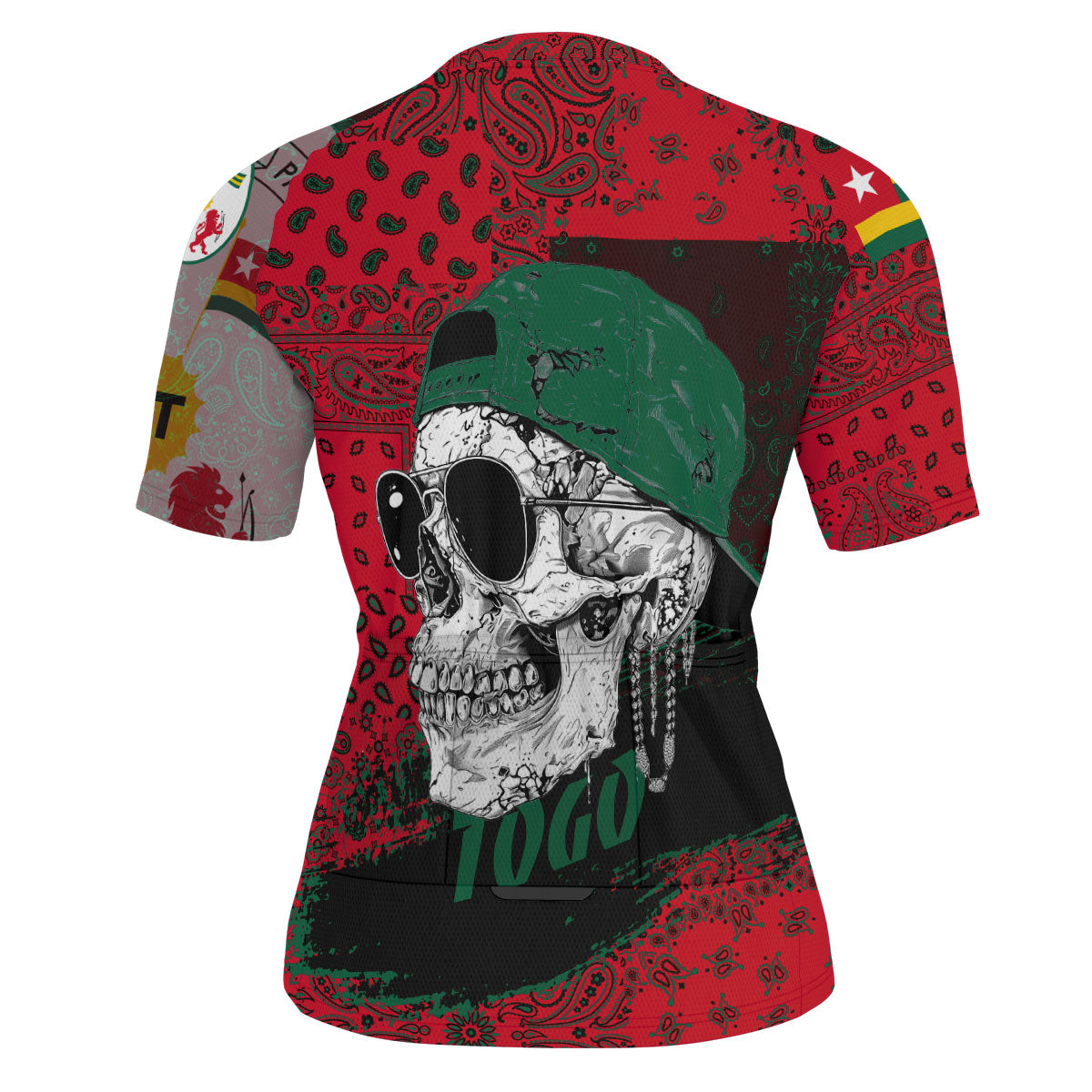 Togo Men Cycling Jersey Paisley Flag And Skull Style 3