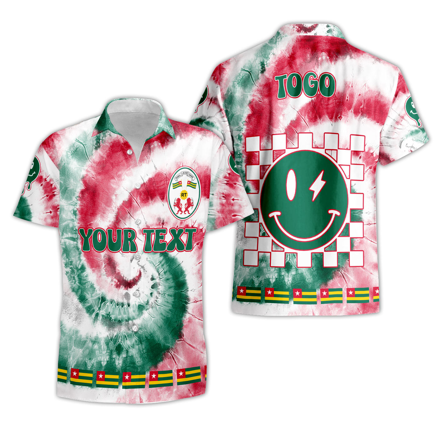 Togo Short Sleeve Shirt Custom Tie Dye Style 3