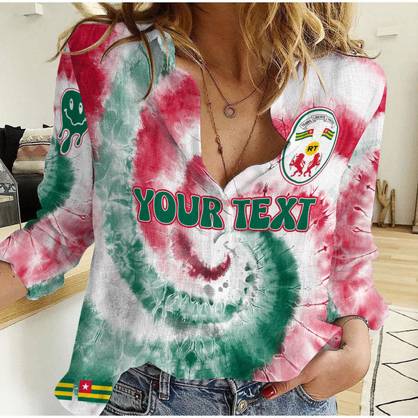 Togo Women Casual Shirt Custom Tie Dye Style 1