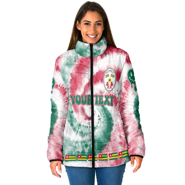 Togo Women Padded Jacket Custom Tie Dye Style 1