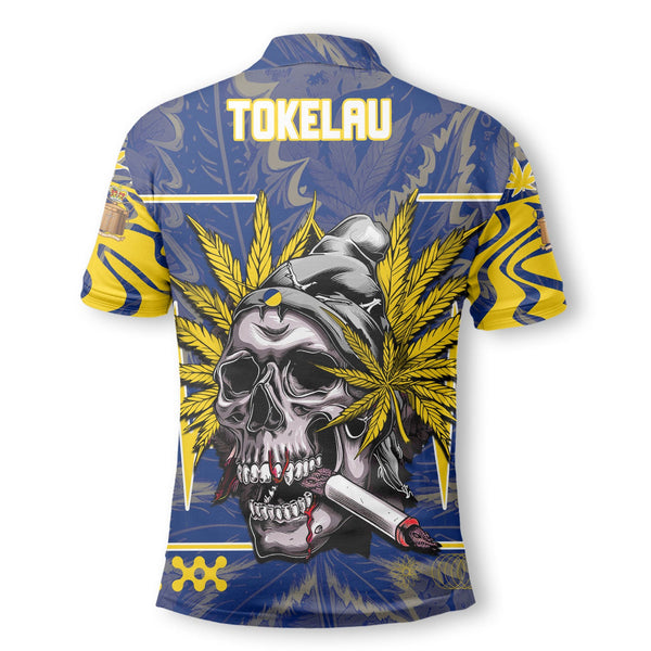 Tokelau Polo Shirt Flag & Coat Of Arms Marijuanas Style